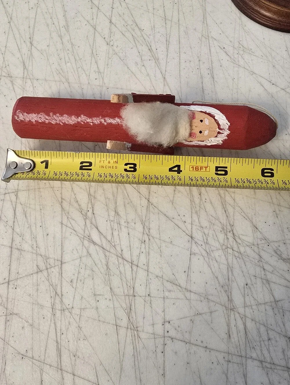 Christmas Decor Wooden Handpainted Folk Art Standing Santa Clause Figurine 6